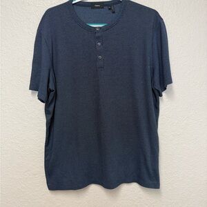 THEORY Men's Dark Blue Button Down Shirt